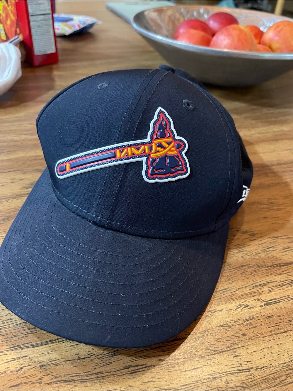 New Era Kids Black Cap with Red and Yellow Atlanta Tomahawk Patch